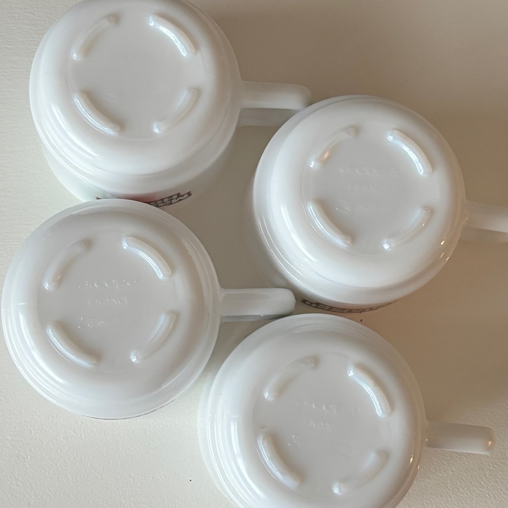 Vtg Arcopal France Maxwell House Milk Glass Cappuccino Cups, Set of 4, Stackable - Picture 9 of 10